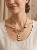 Collier Red Flower