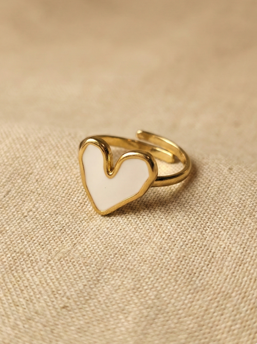 Bague Cœur Blanc
