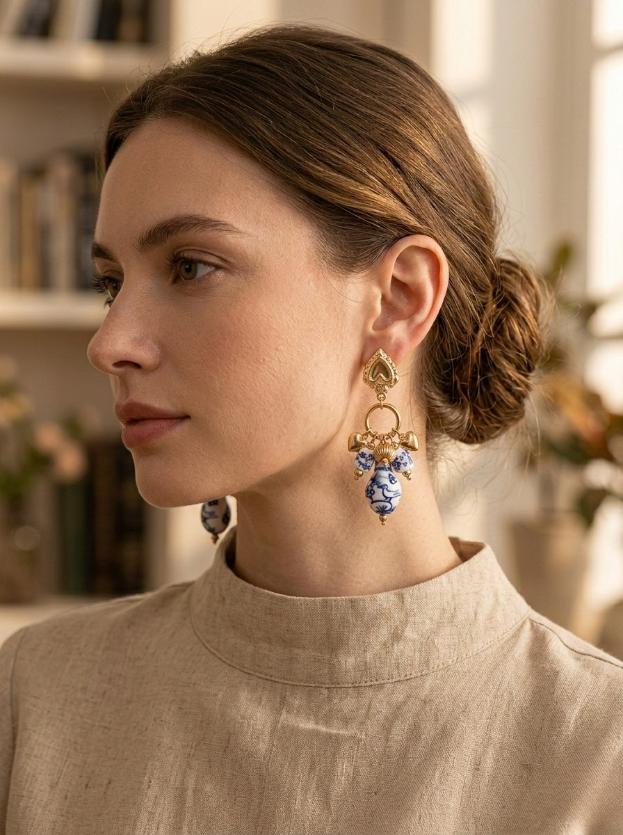 Boucles d’oreilles Porcelaine