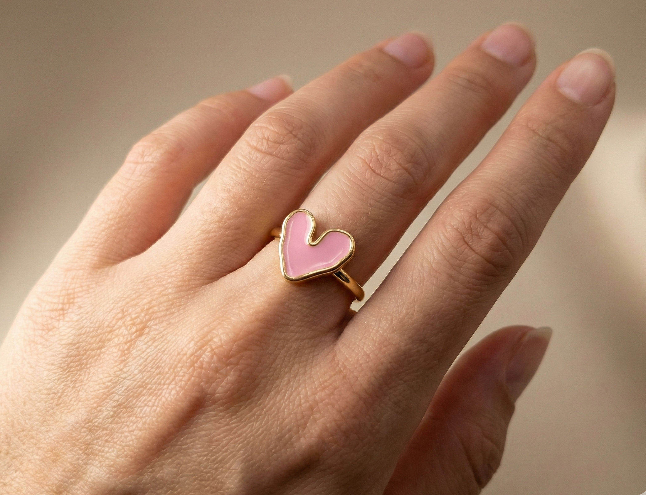 Bague Cœur Rose