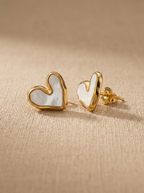 Boucles d’oreille Cœur de nacre