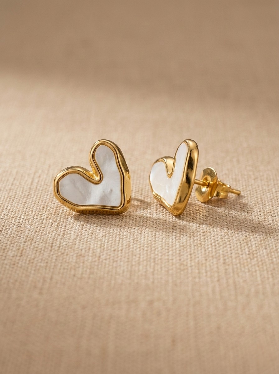 Boucles d’oreille Cœur de nacre