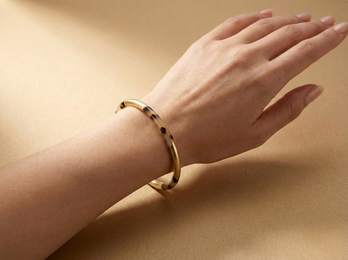 Bracelet bi léopard or