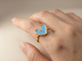 Bague Cœur bleu