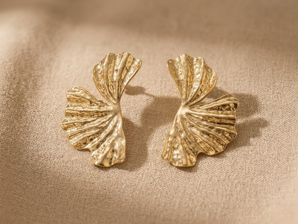 Boucles d’oreilles Feuilles d’or