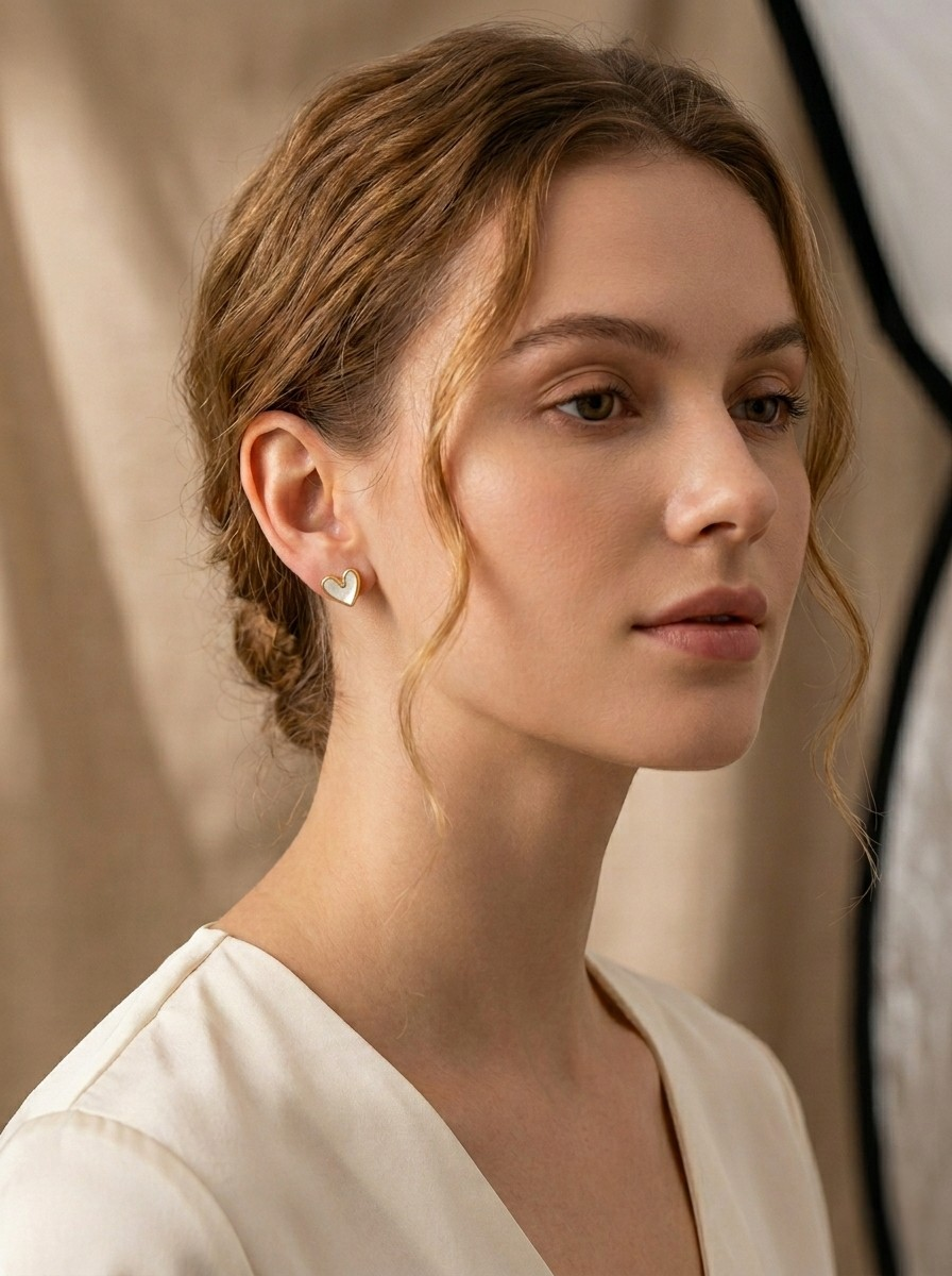 Boucles d’oreille Cœur de nacre