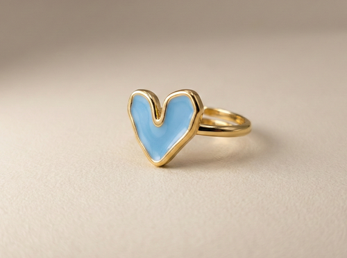 Bague Cœur bleu