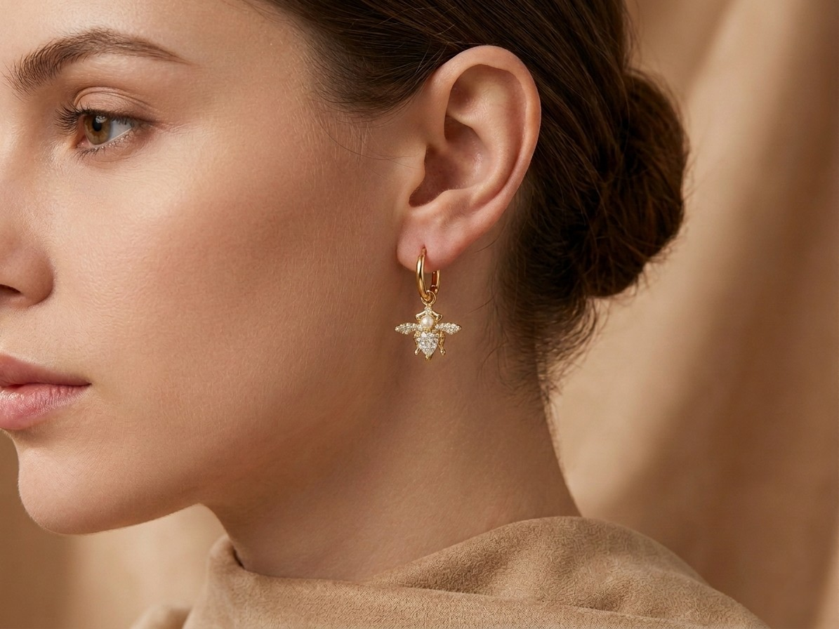 Boucles d’oreilles l'abeille